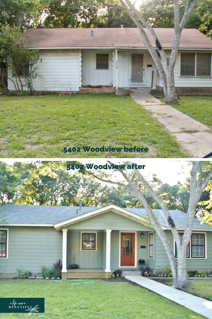 Before & after of our remodel of 5402 Woodview | A Life More Beautiful