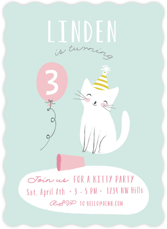 These kitten birthday party invites from Minted were perfect for our pretty kitty birthday party