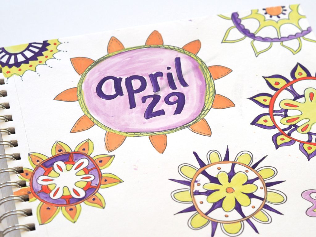 April art journal entries were colorful | ALMB