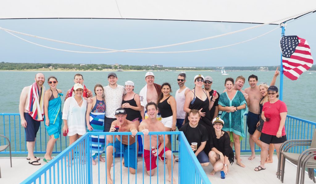 Clients aboard the party barge to help rock the boat | A Life More Beautiful
