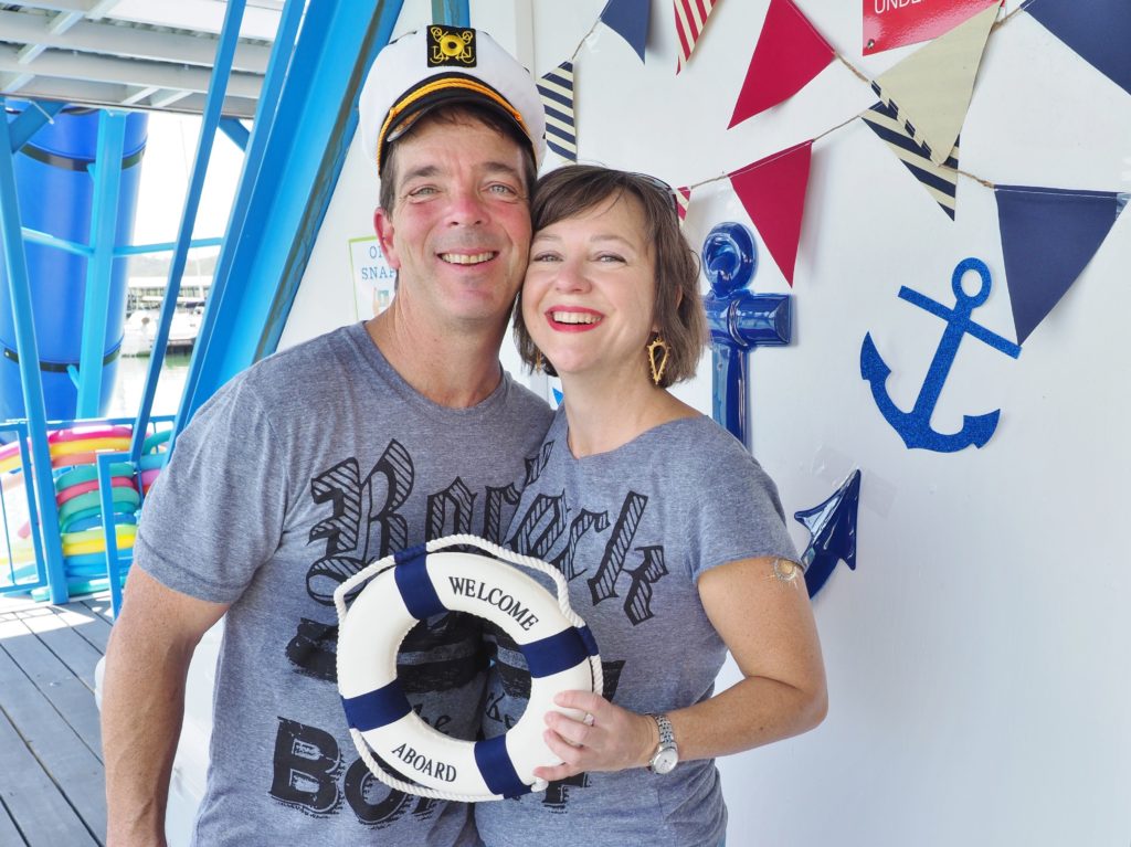 A la Love Boat, my husband and I were the cruise directors for the party. | ALMB