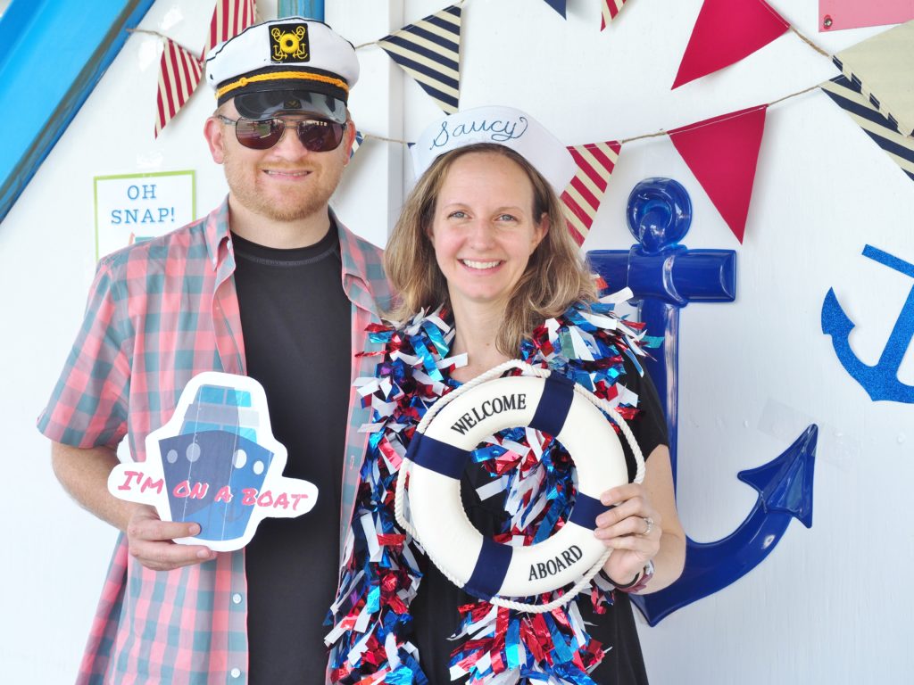 Guests enjoyed the photo props at the boat party by A Life More Beautiful